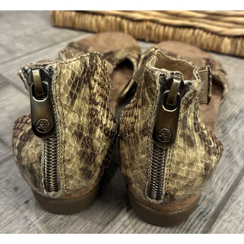 Adrienne Vittadini Tullio Women’s 7.5 Shoes Sandals Wedge Snake Print - Picture 6 of 7
